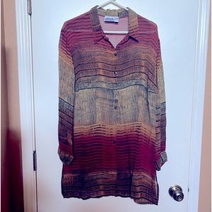 Tunic, Vintage Chico Button-front Top..